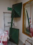 A vintage ceiling hanging twin shaded snooker table light fitting