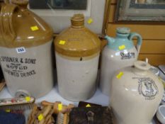 An E Spooner & Sons Landore, Swansea stoneware jar and a J W Roberts spiced vinegar merchants,