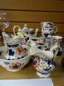 A parcel of gaudy Welsh patterned tea ware