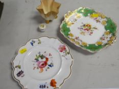 A Royal Worcester small blush ivory star bowl and pillbox together with two decorated cabinet