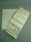 A CIRCA 1900 HANDWRITTEN SCROLL TYPE LETTER along with a translated letter of the aforementioned