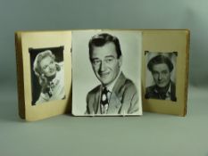A PHILMAR SCRAP BOOK containing film star autograph collection, hand signed or printed including