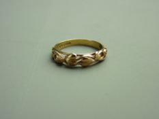 A NINE CARAT CLOGAU GOLD VINE LEAF DRESS RING, 2.2 grms