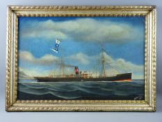 W D BRODIE oil on canvas - study of the SS Bedale at sea, possibly off Naples, signed and dated