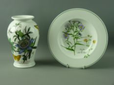 A PORTMEIRION CHINA 'BOTANIC GARDEN' BALUSTER VASE, 21 cms high and a Portmeirion china 'Welsh