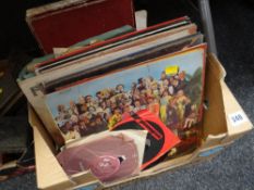 Selection of vintage LPs including The Beatles 'Sgt. Pepper's Lonely Hearts Club Band', Jose