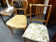 Two cushion seated bedroom chairs