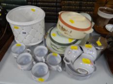 Quantity of Denby tea ware, large planter etc