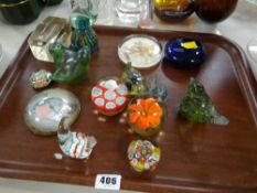 Glass paperweights & animals