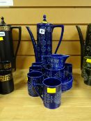 A Portmeirion blue 'Totem' coffee set