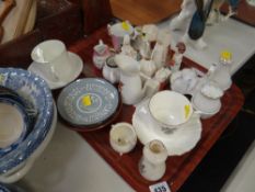 A parcel of various Welsh related crested ware together with a Welsh lady