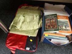 An as new Wilson Squash holdall, a pair of new John Lewis ready made green velvet curtains & a