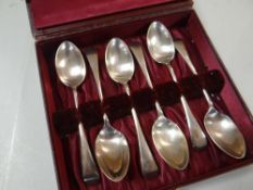 Cased set of silver teaspoons