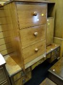 A vintage kneehole dressing table / desk on cabriole legs together with two bedside cabinets