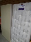 A Sleepmasters backcare comfort single mattress together with divan base & headboard