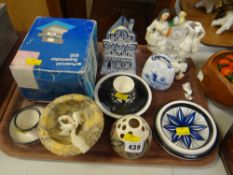 Polaroid Super Colour camera, Delft pottery, items of Jersey pottery etc