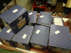 A collection of nine various boxed Lilliput Lane cottages