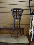 A mahogany banded & inlaid jardiniere stand (purchased from the sale of the estate of the late David