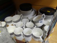 A parcel of Portmeirion black & white Greek Key dinner & teaware