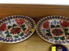 A pair of Welsh sponge-ware decorated bowls