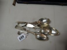A set of six hallmarked silver teaspoons
