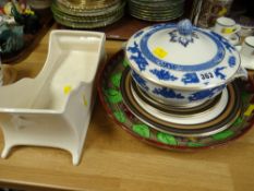 A Cauldon blue & white lidded tureen, cream-ware, Royal Doulton 'Cedenza' dinnerware