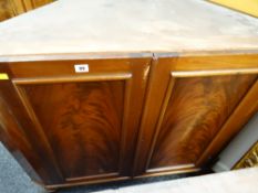 Antique mahogany glazed topped cupboard base standing corner cabinet