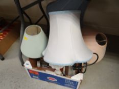 Parcel of various table lamps & shades