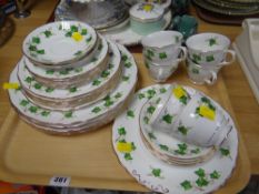 Quantity of Colclough ivy decorated tea ware