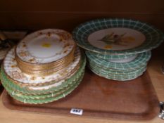 A part Staffordshire floral decorated dessert set & other teaware