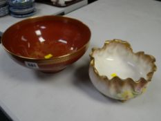 A Spode red lustre Chinese decorated vase together with a Royal Doulton vase