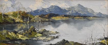CHARLES WYATT WARREN oil on board - Llyn Trawsfynydd (Trawsfynydd Lake), Snowdonia, entitled