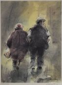 WILLIAM SELWYN coloured limited edition (200/500) print - rear view of a gentleman and a lady