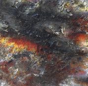 IWAN GWYN PARRY oils on boxed board - abstract scenes executed in the 1990s - two 28 x 28cms and two