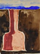 JOSEF HERMAN mixed media - landscape with pit, 19 x 14cms Provenance: originally from the estate