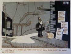 GRENFELL 'GREN' JONES original pen and ink - pre-Christmas humorous cartoon depicting a policeman