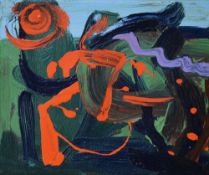 MAURICE COCKRILL oil on canvas - abstract untitled, signed and dated verso 2009, 26 x 30cms