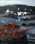 WILF ROBERTS oil on canvas - Anglesey cottages, entitled verso 'Bronheulog', signed and dated
