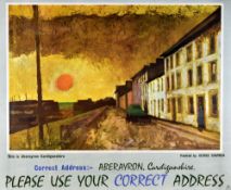 GEORGE CHAPMAN original GPO advertising poster - street scene with view of Aberaeron harbour,