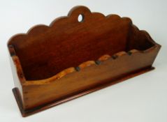 A NINETEENTH CENTURY MAHOGANY OPEN CANDLEBOX from a Newport, Gwent family, with lobed borders, 27cms