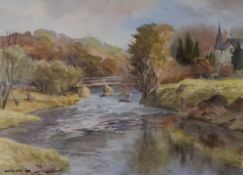 ARTHUR MILES watercolours, a pair - entitled 'The Lledr at Dolwyddelan' and 'The Valley of the