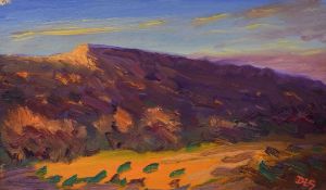 DAVID LLOYD GRIFFITH oil on board - North Wales mountains, signed with initials and entitled