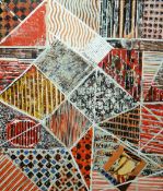 JOHN UZZELL EDWARDS acrylic on canvas - geometric abstract from the artist's 'Quilt Series' entitled