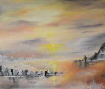 DAVID SHANAHAN oil / acrylic on canvas - coastal scene, Pembrokeshire, signed and dated 2010 with