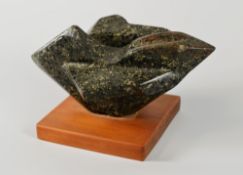 GWENDOLINE DAVIES marble with wood base - small bird sculpture, 11cms high