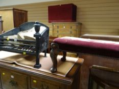 A cast iron fire grate & stool