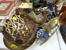 Sundry metalware, ornamental camel etc