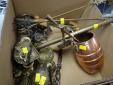 A box of copper & brassware