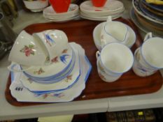 Quantity of Shelley blue bird & roses teaware