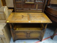 A vintage oak monk's bench